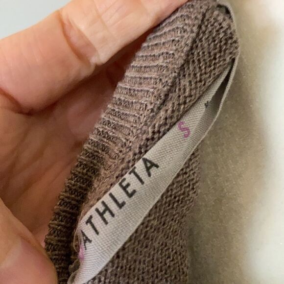 Athleta | Brown Intent Cap Sleeve V Neck Tunic Sweater Dress | S - Picture 6 of 7